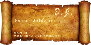 Dorner Jolán névjegykártya