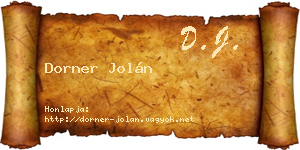 Dorner Jolán névjegykártya